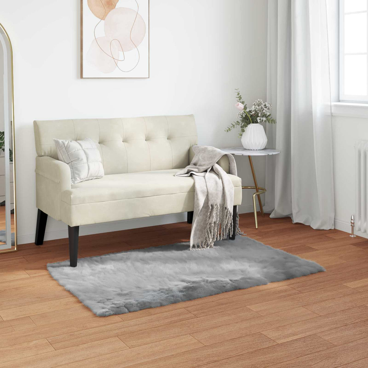Vidaxl tapijt van imitatie tafalla grijs 80 x 150 cm polyester