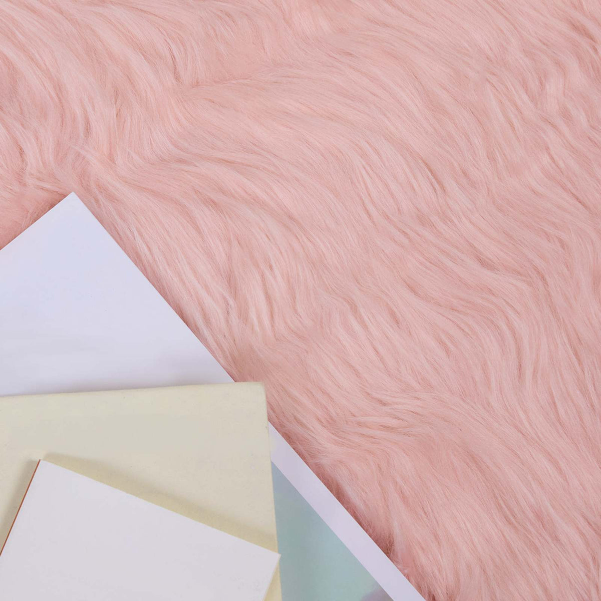 Vidaxl tapijt van imitatie tafalla roze 120 x 120 cm polyester