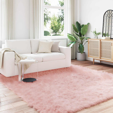 Vidaxl tapijt van imitatie tafalla roze 240 x 240 cm polyester