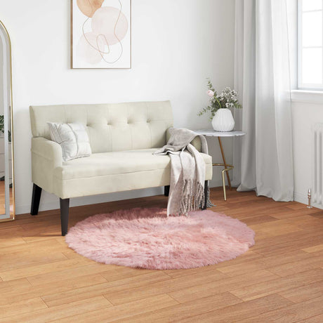 Vidaxl tapijt van imitatie tafalla roze ø 80 cm polyester