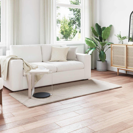 Vidaxl antislip vloerkleed van imitatie konijnenbont olite beige