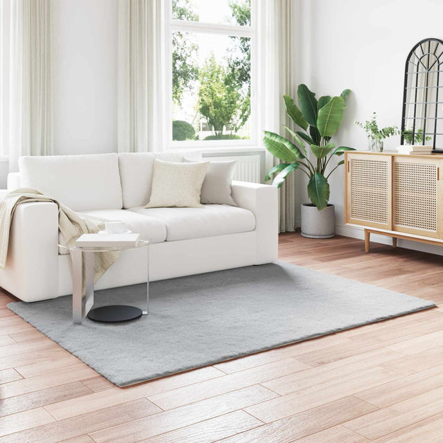Vidaxl antislip vloerkleed van imitatie konijnenbont olite grijs