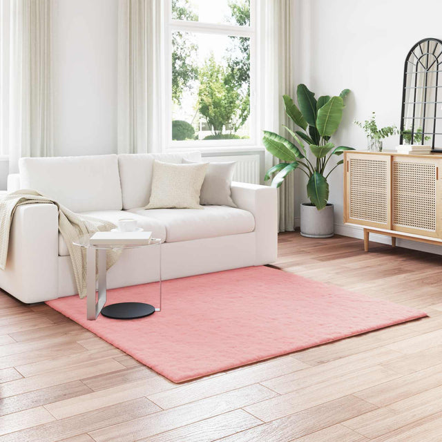 Vidaxl antislip vloerkleed van imitatie konijnenbont olite roze