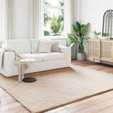 Vidaxl antislip vloerkleed van imitatie konijnenbont olite taupe