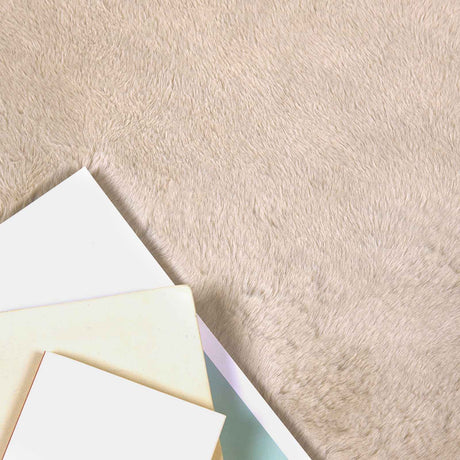 Vidaxl antislip vloerkleed van imitatie konijnenbont olite taupe