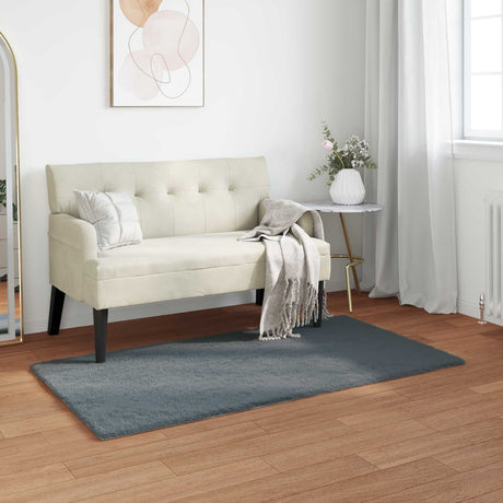 Vidaxl antislip vloerkleed van imitatie konijnenbont olite antraciet