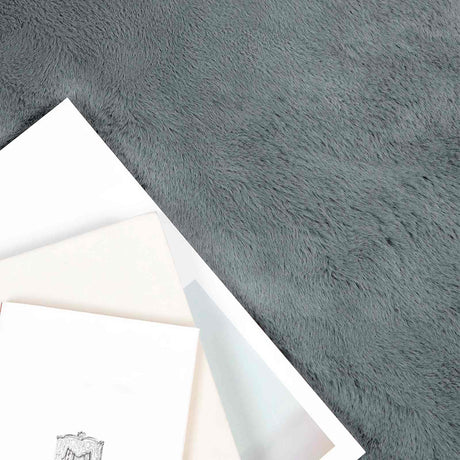 Vidaxl antislip vloerkleed van imitatie konijnenbont olite antraciet