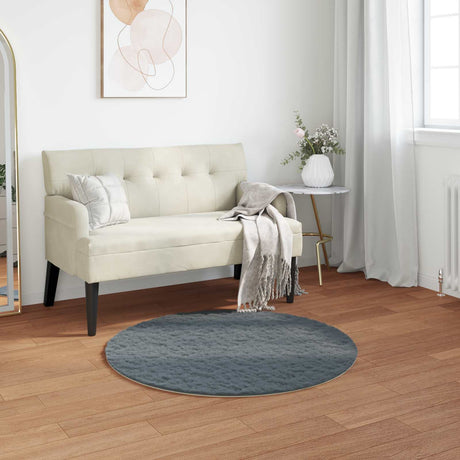 Vidaxl antislip vloerkleed van imitatie konijnenbont olite ø 100 cm
