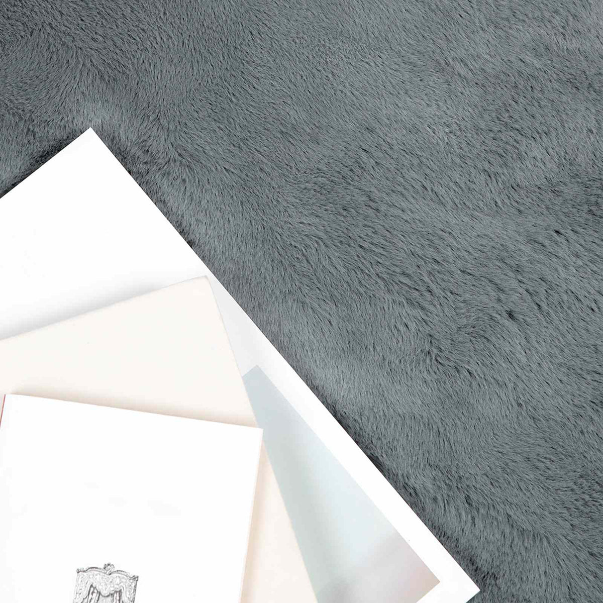 Vidaxl antislip vloerkleed van imitatie konijnenbont olite ø 100 cm