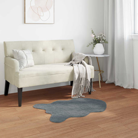 Vidaxl antislip vloerkleed van imitatie konijnenbont olite antraciet