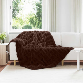 Vidaxl antislip deken van imitatie konijnenbont olite 4 st kameel