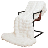 Vidaxl antislip deken van imitatie konijnenbont olite 4 st wit