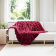 Vidaxl antislip deken van imitatie konijnenbont olite bordeaux rood
