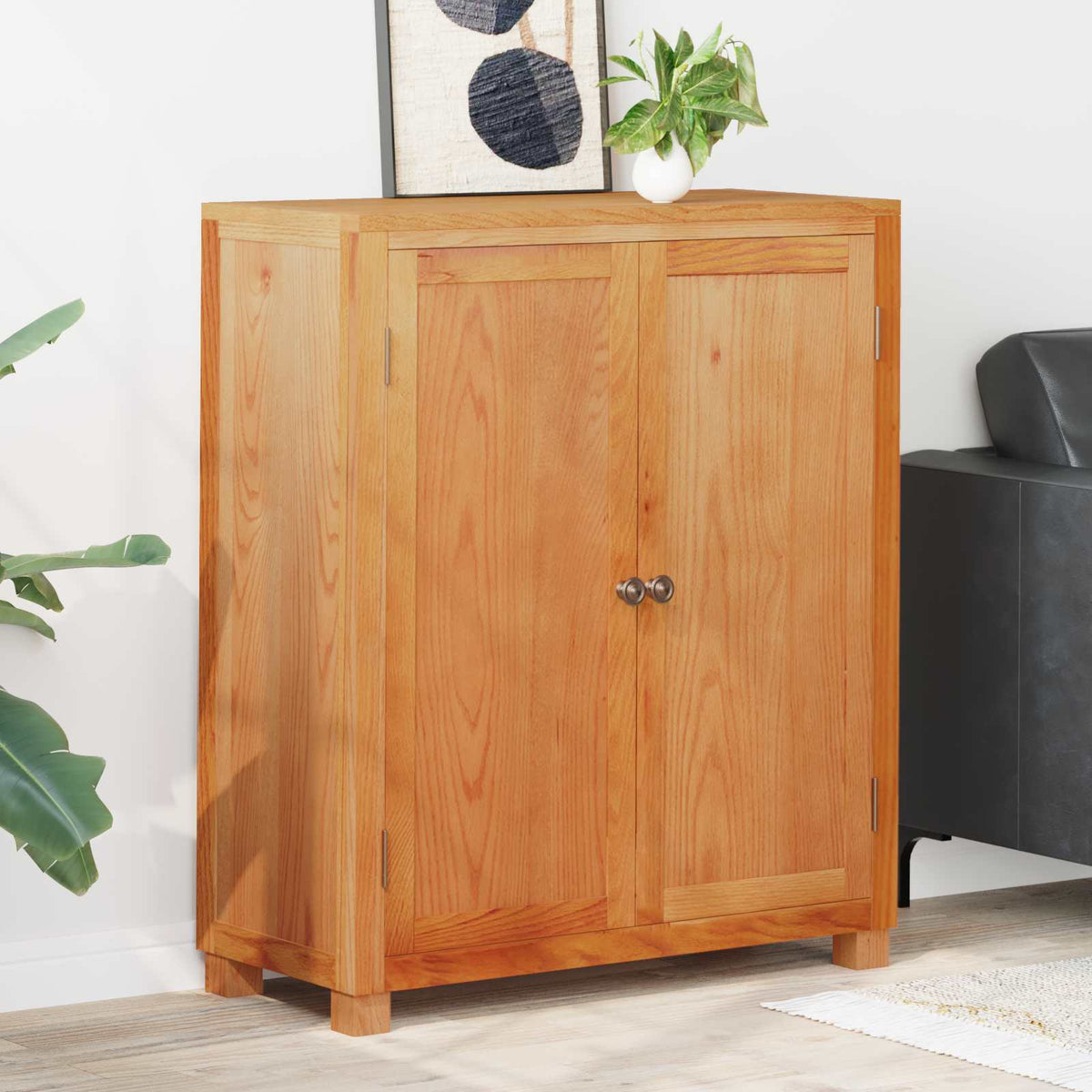 Vidaxl kast met opslag bruin 80 x 35 x 95 cm massief eikenhout