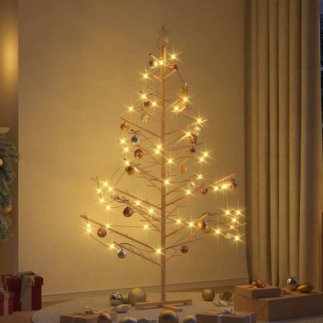 Vidaxl houten kerstboom naturel 180 cm massief grenenhout