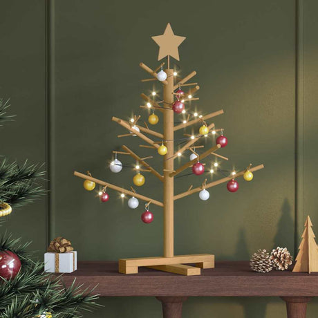 Vidaxl houten kerstboom met standaard bruin 75 cm massief grenenhout