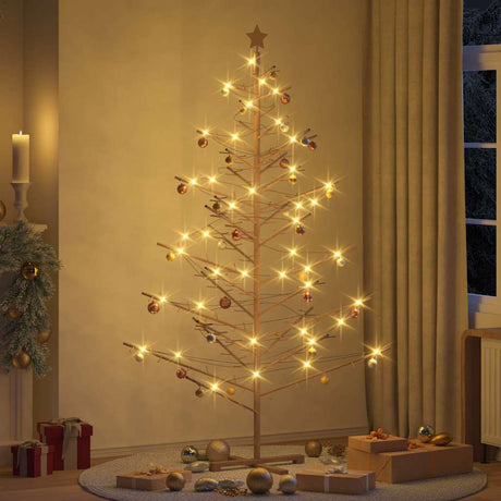 Vidaxl houten kerstboom met standaard bruin 210 cm massief grenenhout