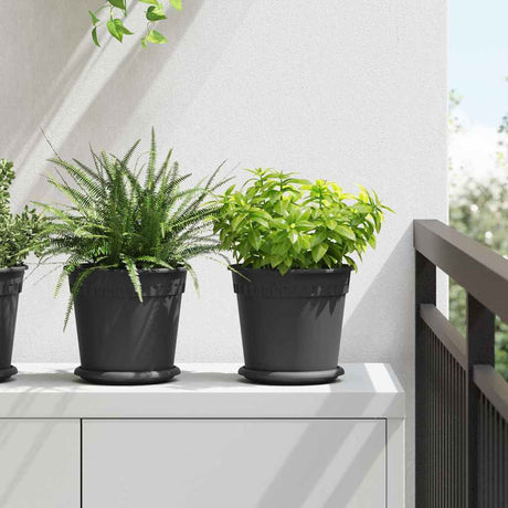 Vidaxl ronde bloempot 24 st zwart ø 19 x 16,5 cm kunststof