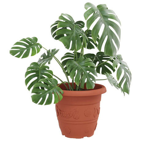 Vidaxl ronde bloempot 24 st baksteenrood ø 34 x 28 cm kunststof