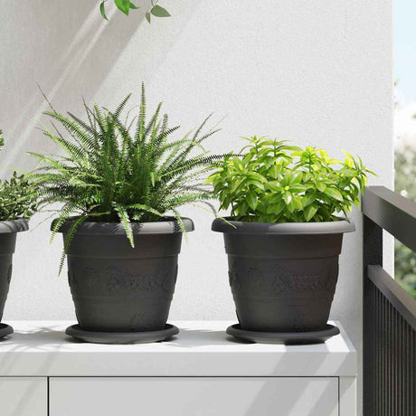 Vidaxl ronde bloempot 24 st zwart ø 22 x 18 cm kunststof