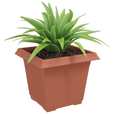 Vidaxl vierkante bloempot 6 st baksteenrood 33 x 33 x 26 cm kunststof
