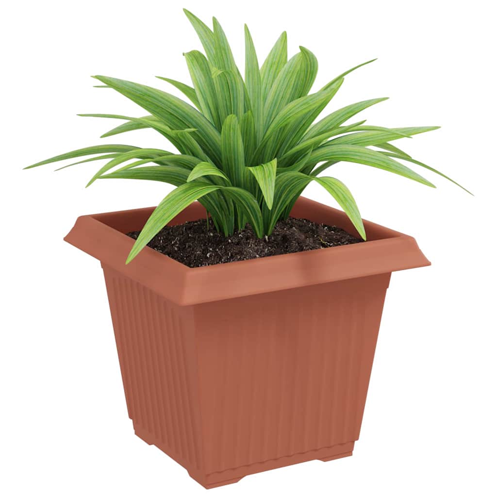 Vidaxl vierkante bloempot 24 st baksteenrood 20 x 20 x 16 cm kunststof