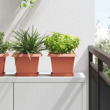 Vidaxl vierkante bloempot 24 st baksteenrood 23 x 23 x 17,5 cm