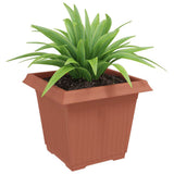 Vidaxl vierkante bloempot 24 st baksteenrood 33 x 33 x 26 cm kunststof