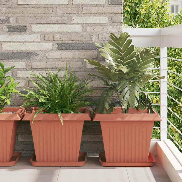 Vidaxl vierkante bloempot 24 st baksteenrood 43 x 43 x 33,5 cm