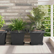 Vidaxl vierkante bloemenschotel 24 st zwart 25,5 x 25,5 x 2,5 cm