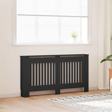 Vidaxl radiatorafdekking 2 st zwart 152 x 19 x 81,5 cm bewerkt hout