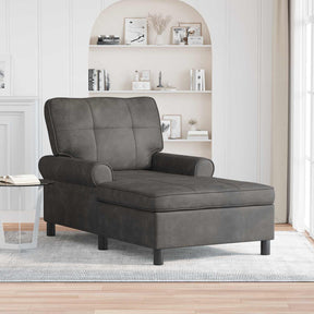 Vidaxl chaise lounge zwart nep leer 91 x 157 x 91 cm