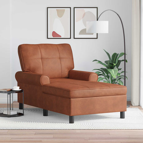Vidaxl chaise lounge bruin nep leer 91 x 157 x 91 cm