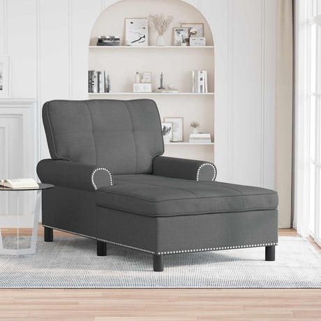 Vidaxl chaise lounge donkergrijs stof 91 x 157 x 91 cm
