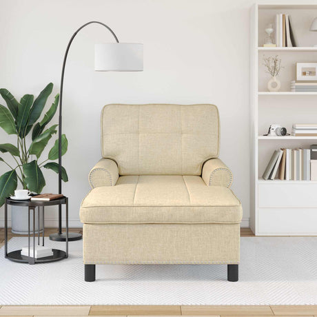 Vidaxl chaise lounge crème stof 91 x 157 x 91 cm