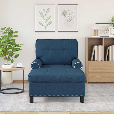 Vidaxl chaise lounge blauw stof 91 x 157 x 91 cm