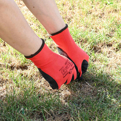 Vidaxl werkhandschoenen 12 st rood en zwart 10 xl latexcoating