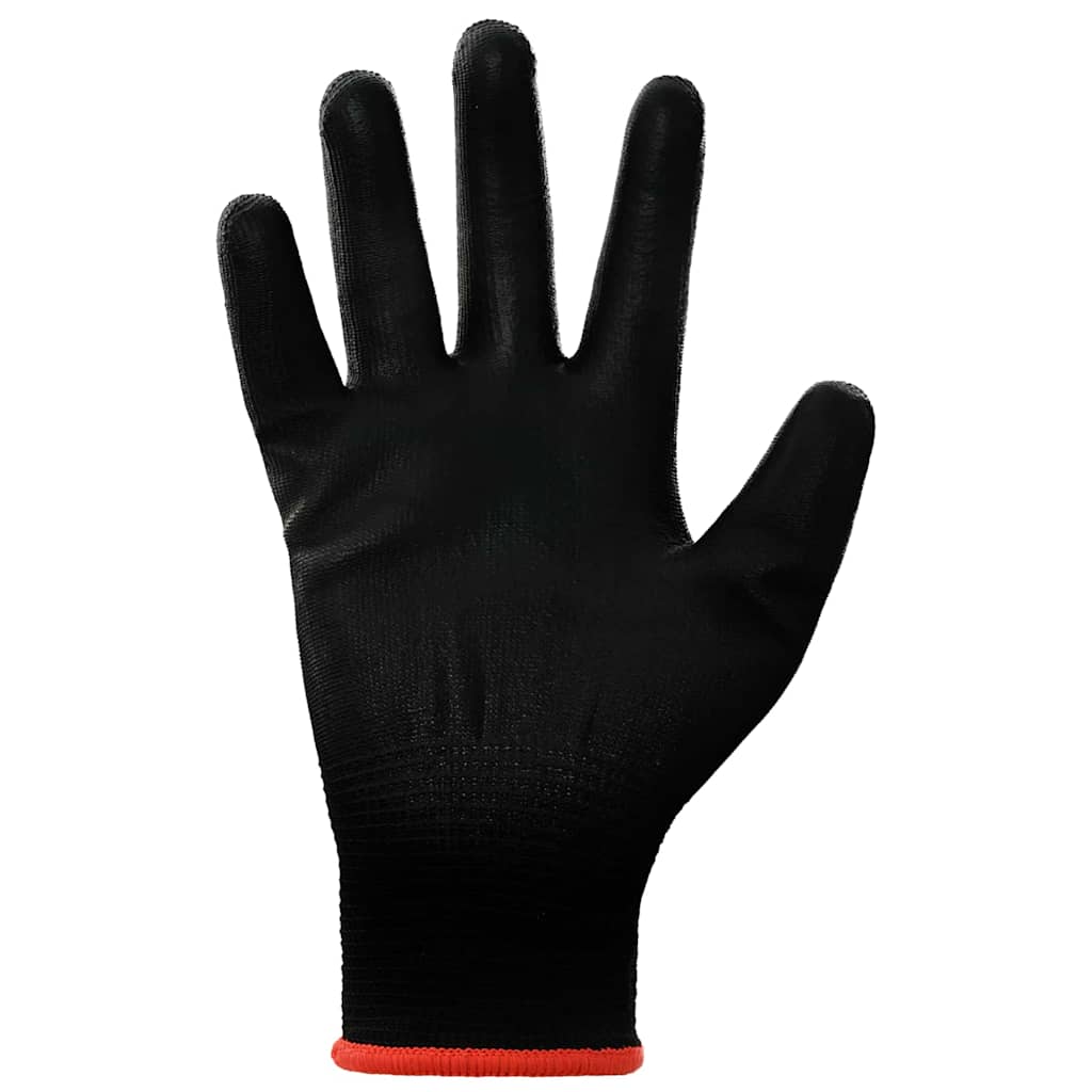 Vidaxl werkhandschoenen 12 st zwart 7 s polyester