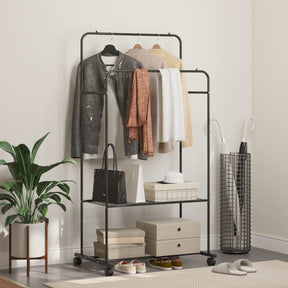 Vidaxl kledingrek zwart 80 x 53 x 156 cm