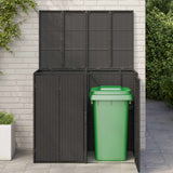 Vidaxl afvalbak box 2 st zwart 130 x 80 x 115 cm polyetheen