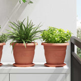 Vidaxl plantenpotten 24 st baksteenrood ø 22 x 18 cm kunststof