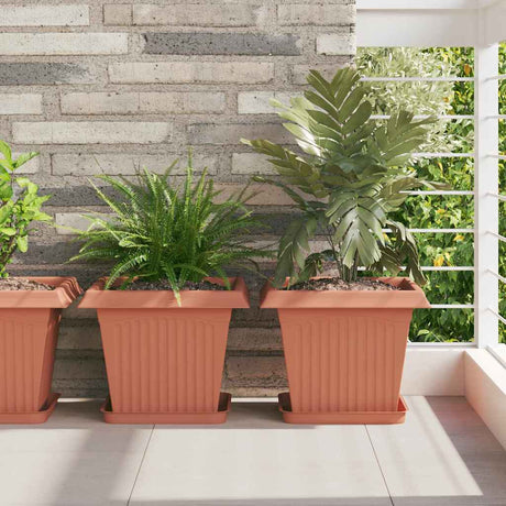 Vidaxl plantenpotten 6 st baksteenrood kunststof