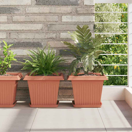 Vidaxl plantenpotten 24 st baksteenrood kunststof