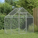 Vidaxl kippenhok zilver 170 x 100 x 177 cm gegalvaniseerd staal