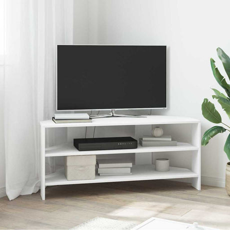 Vidaxl hoektvkast 100 x 40,5 x 45 cm wit bewerkt hout