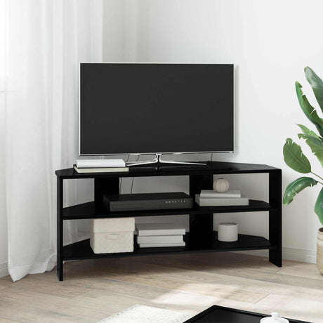 Vidaxl hoektvkast 100 x 40,5 x 45 cm zwart bewerkt hout