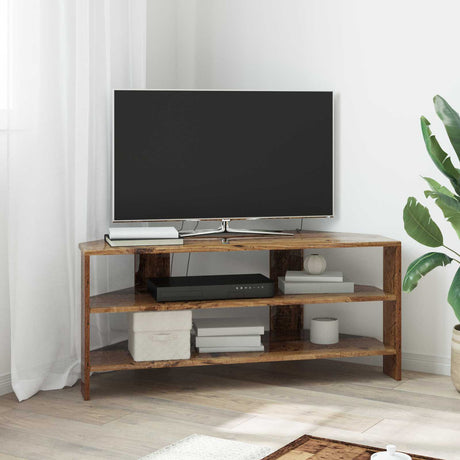 Vidaxl hoektvkast 100 x 40,5 x 45 cm oud hout bewerkt hout
