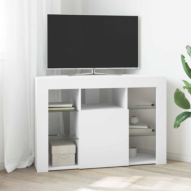 Vidaxl hoek led tv kast 100x40x68cm wit bewerkt hout