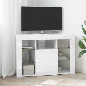 Vidaxl hoek led tv kast 100x40x68cm hoogglans wit bewerkt hout