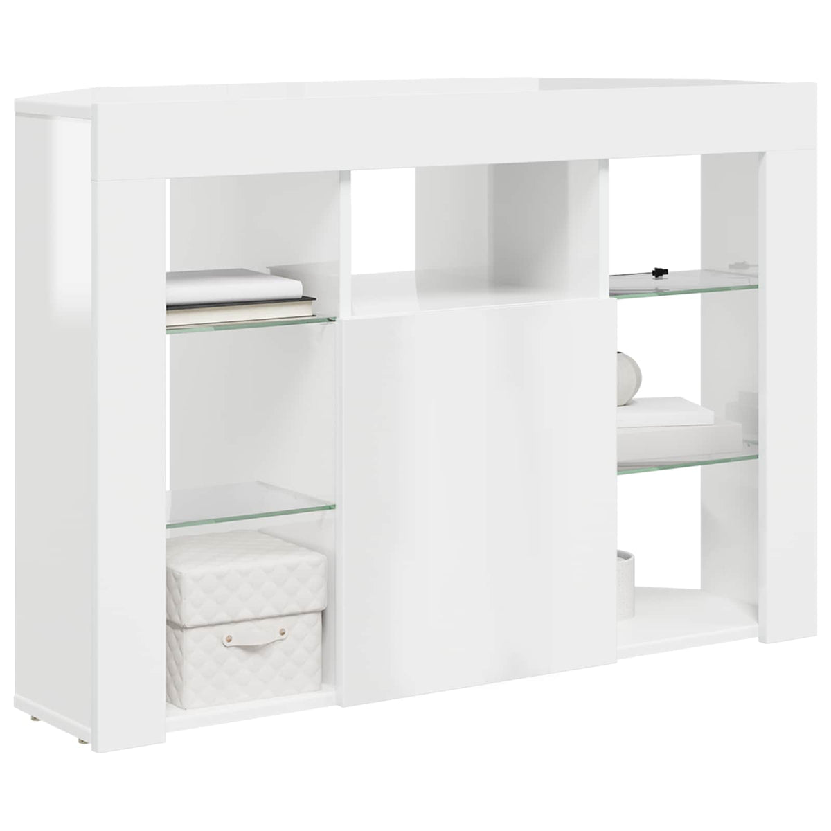 Vidaxl hoek led tv kast 100x40x68cm hoogglans wit bewerkt hout